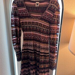 Missoni Vibrant Patterned Long Sleeve Dress